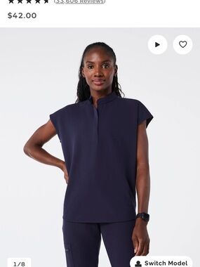 Figs Women's Navy Rafaela Scrub Top